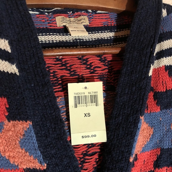 Lucky Brand Hooded Diamond Cardigan - Picture 4 of 4